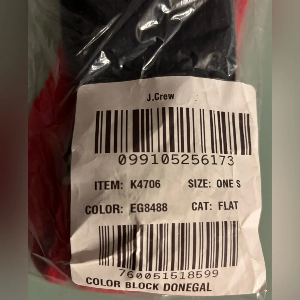 NWT J Crew Red & Black Ribbed Men’s Socks
